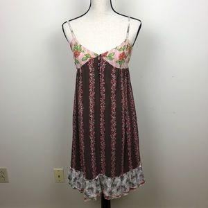 Free People | Brown Pink Orange Floral Sundress